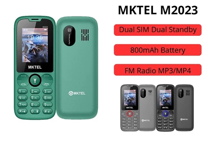 Basic 2G Mobile Phones Classic Easy to Use Unlocked MKTEL M2023 Dual SIM Phones