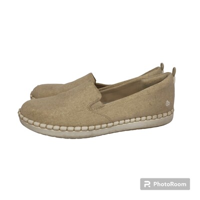 Clarks Cloudsteppers Step Glow Slip Womens Loafer Soft Gold