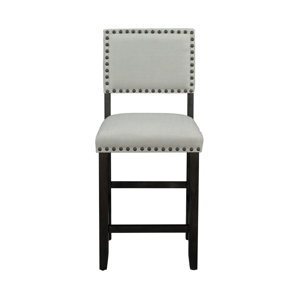 5 Piece Counter Height Dining Set Espresso Beige Elegant Table and 4