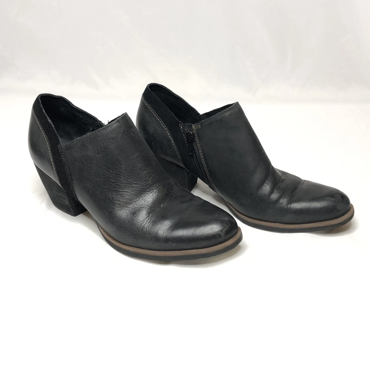 Korks Kork Ease Raynor Ankle Boots Booties Size 9.5 M Black Leather Shootie Zip