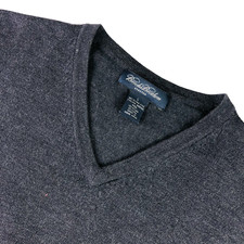Brooks Brothers Men's Wool Blend V-Neck Pullover Sweater Navy Blue   Large