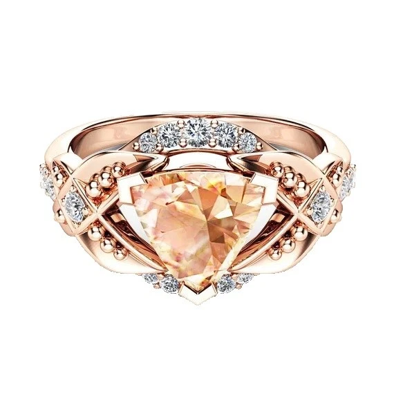 Anillos de Moda enchapado en oro rosa de cóctel