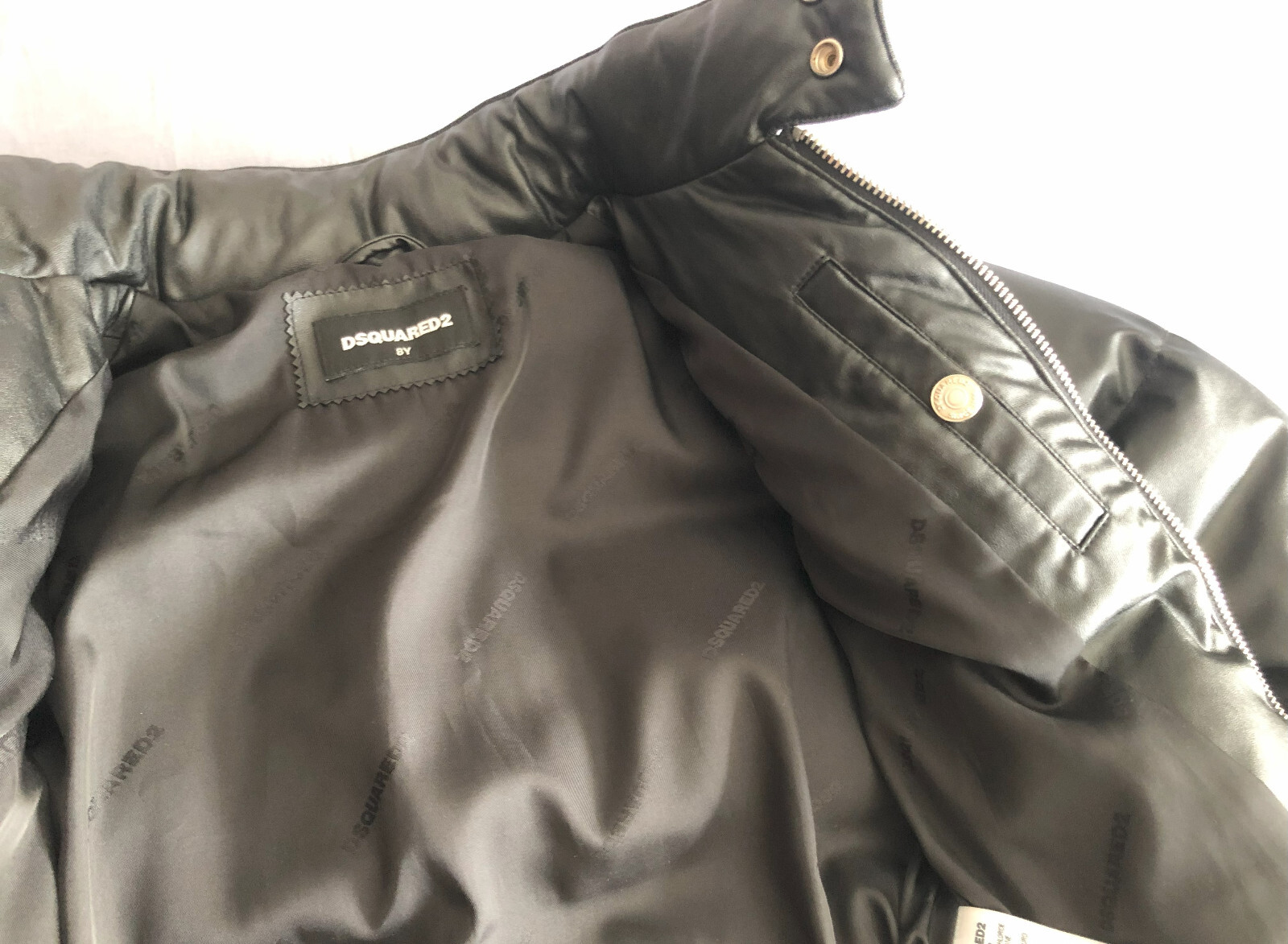 RRP €1200 Authentic DSQUARED Leather Bomber Down Jacket  for boys size 8Y image 9