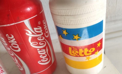 3 Vintage Tour De France TA Water Bottle 1980 Campagnolo Bianchi Coca Cola Vitus - Imagen 2 de 4