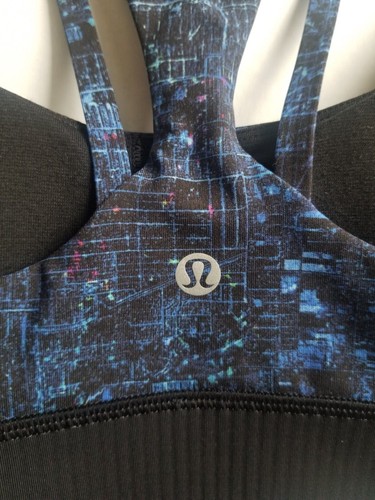 Lululemon Keep Your Form Bra City Lights Multi Black Blue Pads Sports Sz 6 - Picture 6 of 7