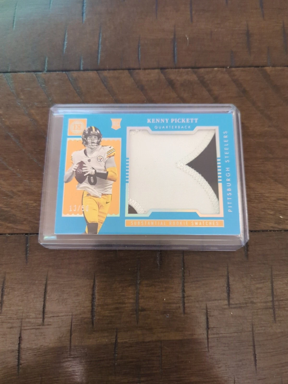 Kenny Pickett Panini Encased Substantial Rookie Swatches #SS1 Sapphire
