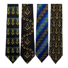 Pack of 4 Steven Harris Masonic Necktie Mason Neck  Design 9
