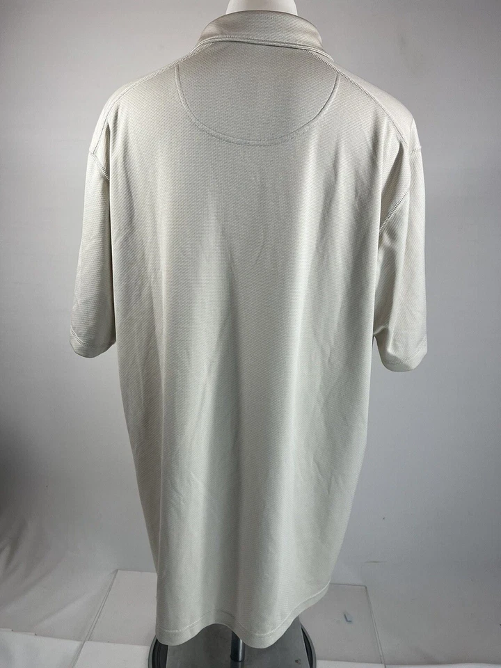 Camisa Bolle Hombre XXL 1/4 Snap Marfil Manga Corta Cuello Informal Polo Foto 3 de 4