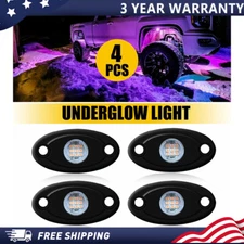 4x LED Under Bulb Car Truck Tube Underglow Underbody System Purple Light Kit S
