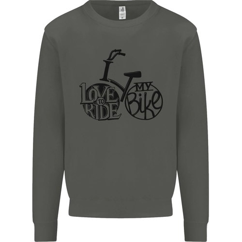 I Love to Ride My Bike Cycling Funny Kids Sweatshirt Jumper - Picture 11 of 87