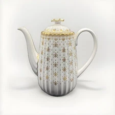 Spode Fleur De Lys Gold Coffee Pot & Lid - EXCELLENT CONDITION