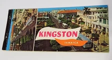 Kingston Jamaica Souvenir Photo Postcard Album of 10 Views w/ Minatures Attached