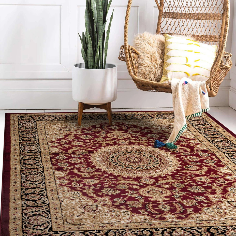 Alfombra tradicional para sala de estar 8x10 alfombra de área medallón oriental alfombra para dormitorio Foto 4 de 4