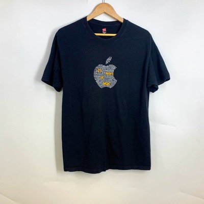 Apple 25 Years of Mac Fastmac Black Graphic T-Shirt Mens Large Hanes Tagless
