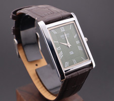 Vintage Seiko Slim Green Dial Quartz Gentlemen's Wrist Watch - FREE SHIPPING
