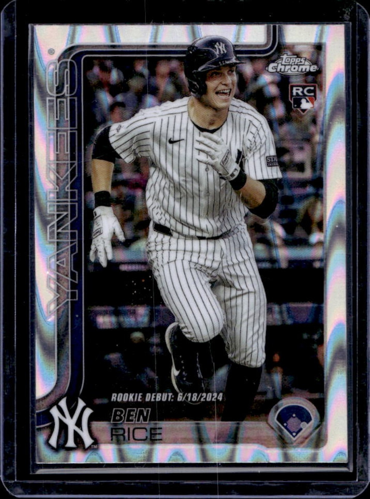 2025 Topps Chrome Update Ben Rice RC RayWave Refractor Rookie #USC138 Yankees