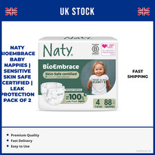Naty BioEmbrace Baby Nappies – Size 4 (7–18 kg), 88 Count, Pack of 2 0.49 per nappy