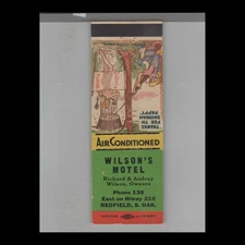 Matchbook Cover Wilson's Motel Redfield, SD