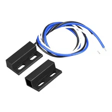 Wired Door Contact Sensor NO NC Surface Mount Magnetic Reed Switch Black