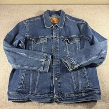 Levis Denim Jacket Mens XL Blue Trucker Jean Coat Classic Casual Warm Layering
