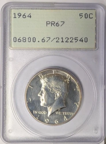 1964 Proof Kennedy Half Dollar - PCGS PR67 OGH Rattler - A854