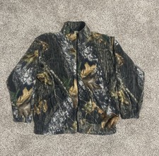 Mossy Oak Jacket Mens L Camouflage Fleece Full Zip Hiking Outdoors
