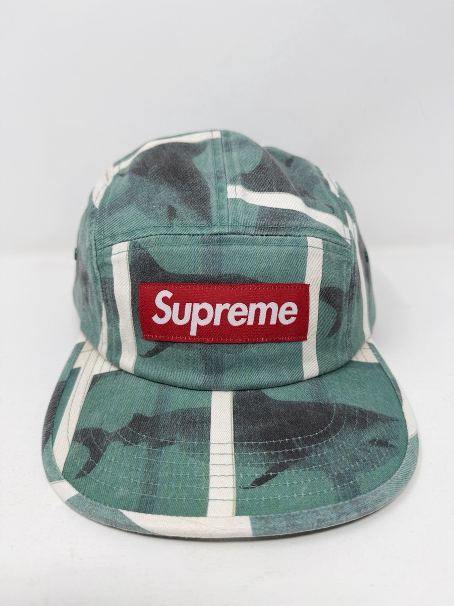 Supreme Damien Hirst Shark Box Logo 5 Panel Camp Cap Hat Brand New
