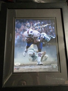 O. J. Simpson Signed Bills 8x10 Photo (JSA)