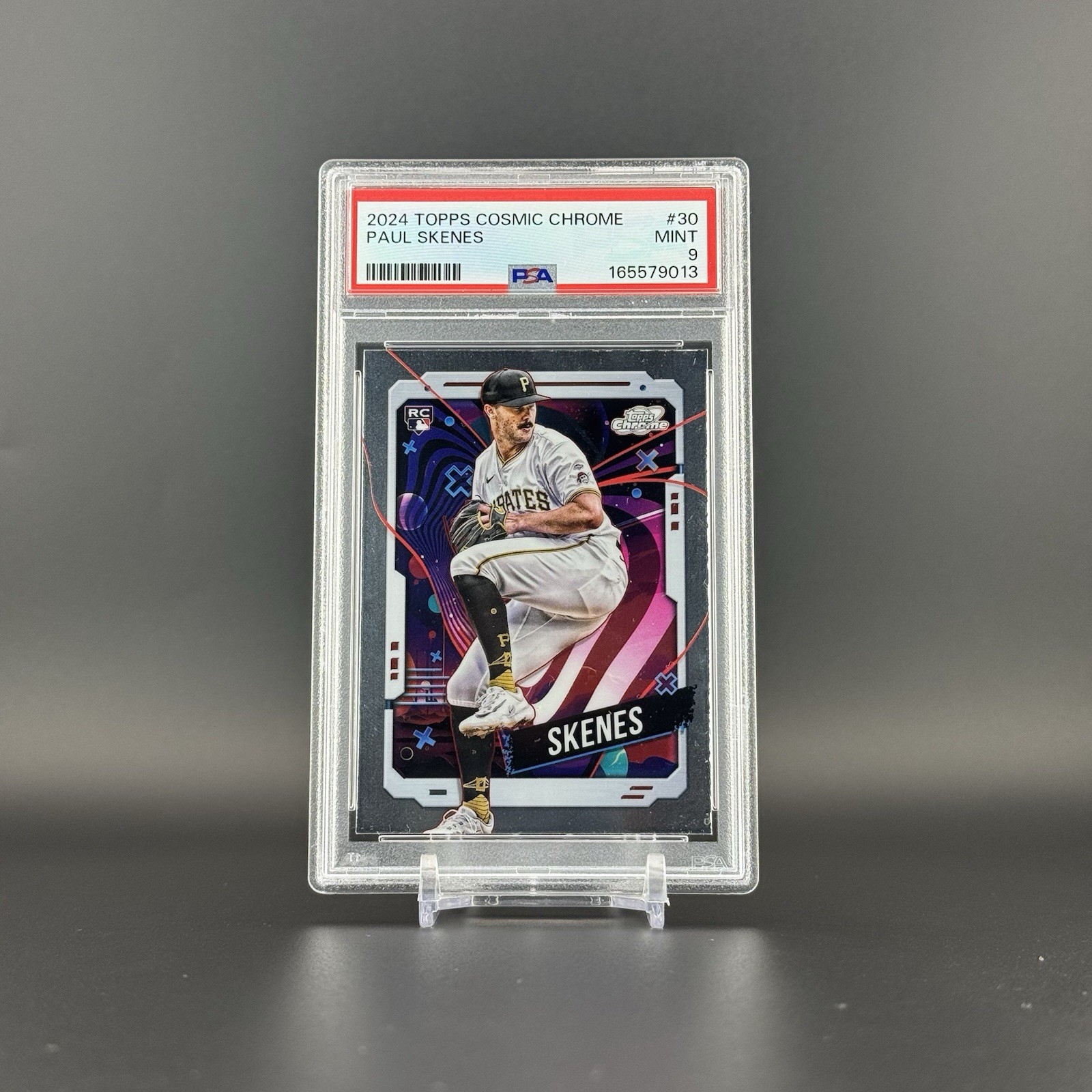2024 Topps Cosmic Chrome Paul Skenes RC #30 Rookie Pirates PSA 9 view 3