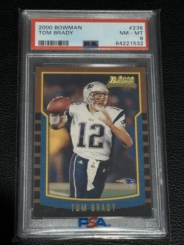 2000 Bowman #236 Tom Brady RC Rookie Card PSA 8 NM-MT New England Patriots 🏈🔥 