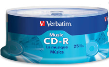 Verbatim Music CD-R 40X 80 Minute 700 MB Blank Recordable Audio Discs 25pk Spind