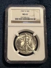 1947  D WALKING LIBERTY US Half Dollar,  NGC  MS63
