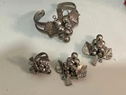 VTG Mexico Sterling Silver 925 Grape Cluster Vines Cuff bracelet ring earrings