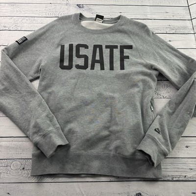 Nike Track & Field USATF Pullover Crewneck Sweatshirt Men's Small Gray