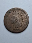 1865 US Indian Head One Cent Penny, Fancy 5 (Good Condition)