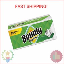 Bounty Paper Napkins, White, 200 Count, Packaging may vary