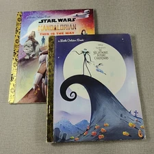 A Little Golden Book Lot 2 Nightmare Before Christmas & Mandalorian Star Wars