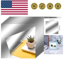 Flexible Mirror Sheets Self Adhesive Non Glass Mirror Tiles Stickers for Home...