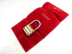 Cartier Trinity Padlock Cadena Charm Keyring Lock Key with Pouch Rare Authentic
