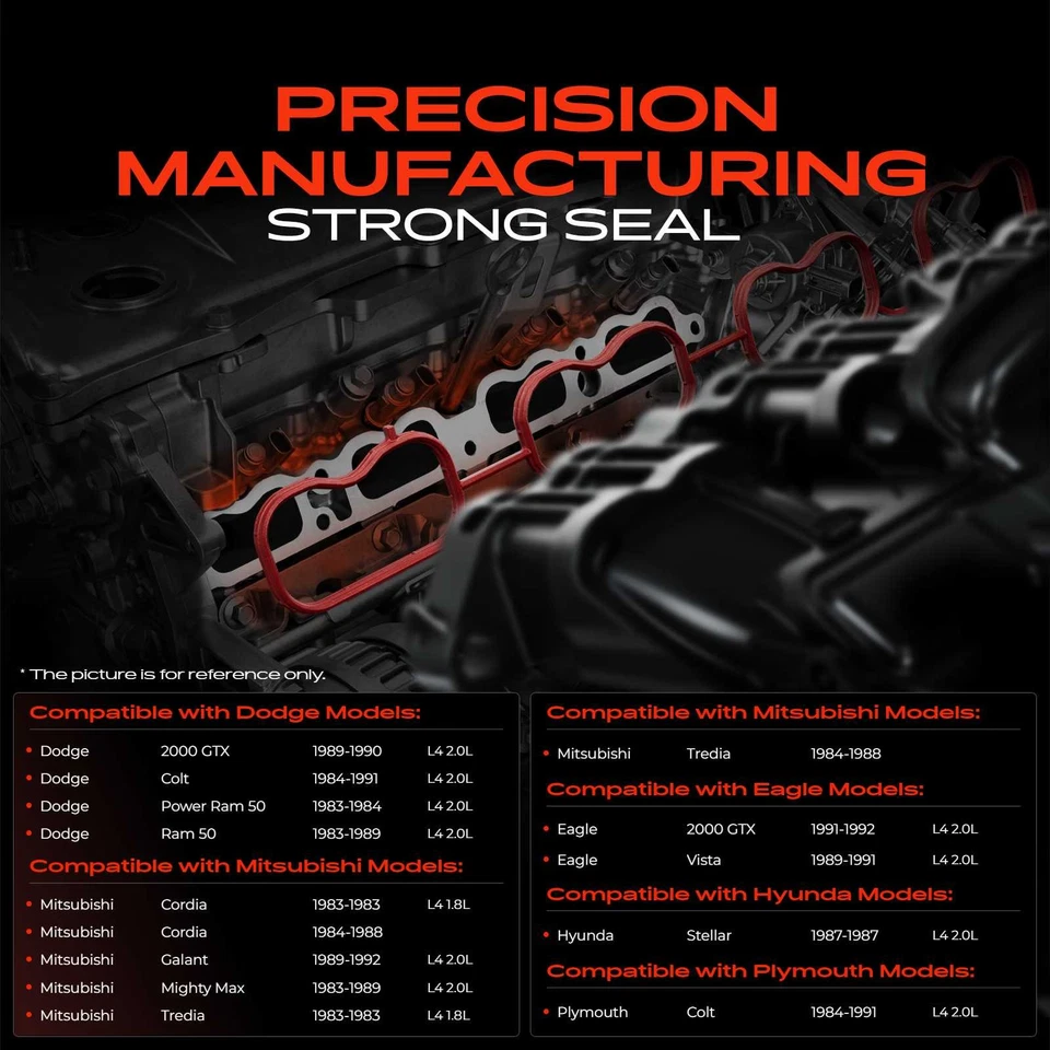 Прокладка впускного коллектора двигателя для Mitsubishi Galant Dodge Colt Ram 50 Plymouth - Изображение 2 из 4