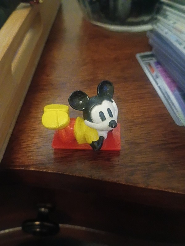 Vintage Disney Mickey Mouse Laying Down PVC Toy Figurine