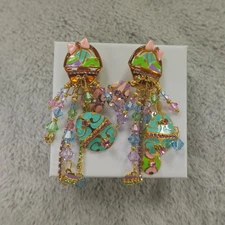 Lunch at the Ritz Earrings Easter Eggs Signed Clip On LATR2GO