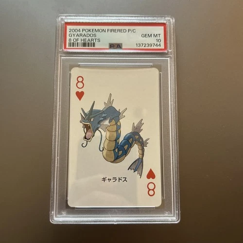 2004 POKEMON FIRERED VERSION PLAYING CARDS 8 OF HEARTS GYARADOS PSA 10