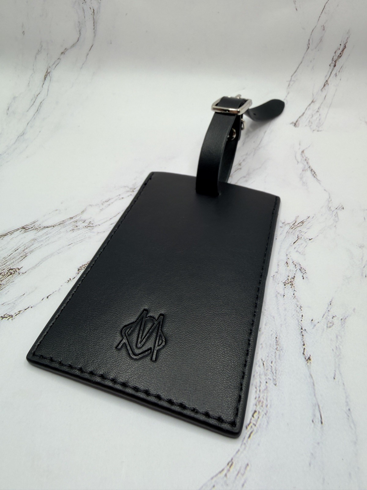 RIMOWA Black Leather Luggage Tag for Carry On / Check In Suitcase