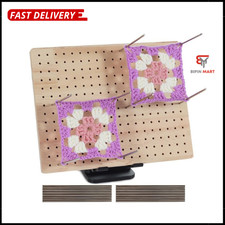 9.8 x7.7 inches Crochet Blocking Board with Pegs, Wooden Blocking Boards for ...