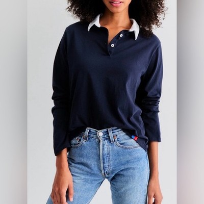 KULE The Rugby Long Sleeve Tee Navy Size Large