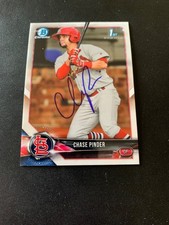 Chase Pinder Signed 2018 Bowman Chrome #BCP222 Card St. Louis Cardinals Auto COA