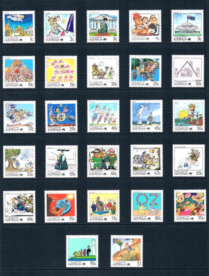 Valor Scott de $28,50 - 1988 AUSTRALIA dibujos animados vivos definitivos CV MNH NH UMM Foto 3 de 4