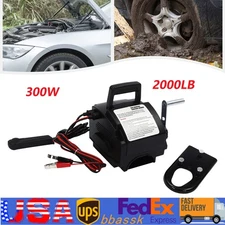 12V 300W Portable Electric Winch 2000LB Remote Towing Hitch Truck Trailer Boat!