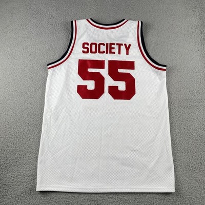 Vintage Ace Society #55 Basketball Jersey Medium Made In USA Red White & Blue